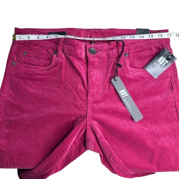 NWT Kut From the Kloth Dark Pink Corduroy Diana Skinny Pants. Size 12 - Picture 6 of 11